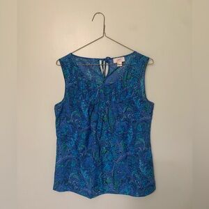 Loft — women’s medium paisley blue and green tank top sleeveless blouse